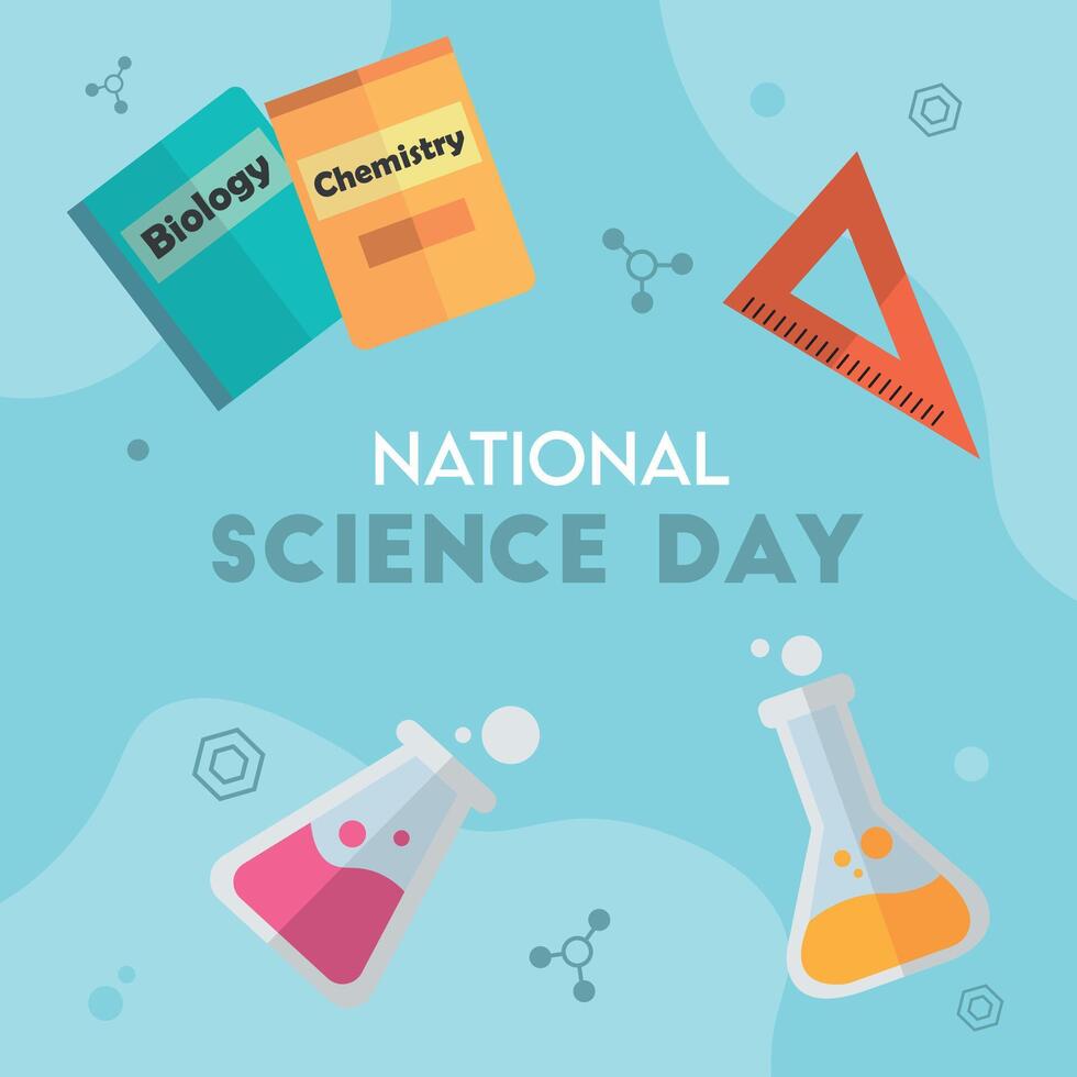 Books and flasks science theme. vector