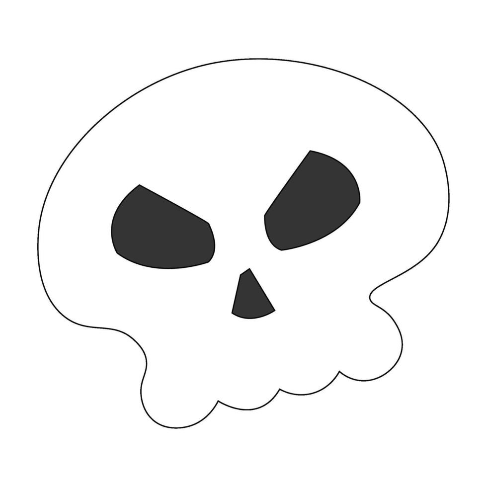 Isolated flat style halloween skull icon vector
