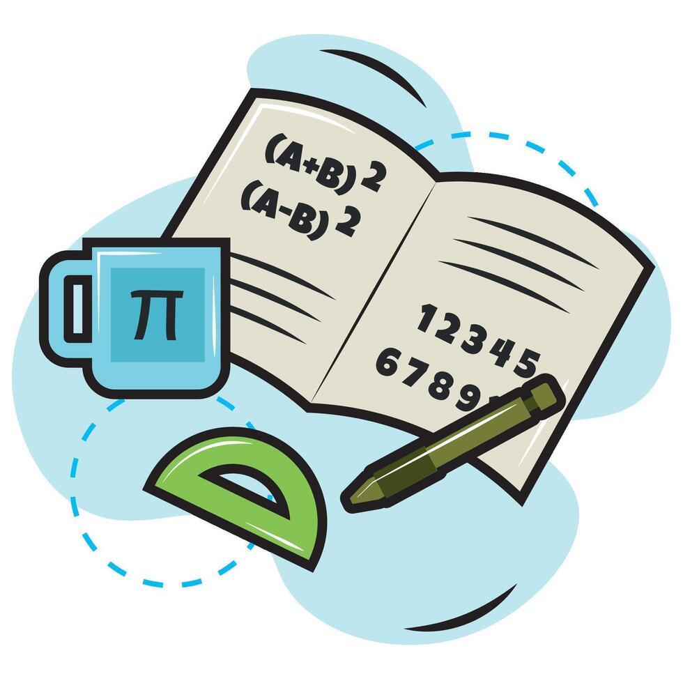 Algebra notebook tools. vector