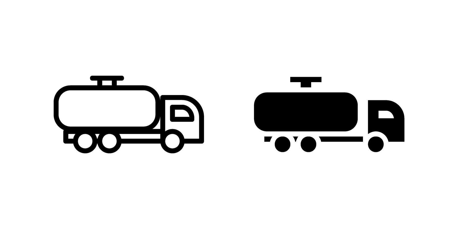 Energy Fuel Truck Icon Set vector