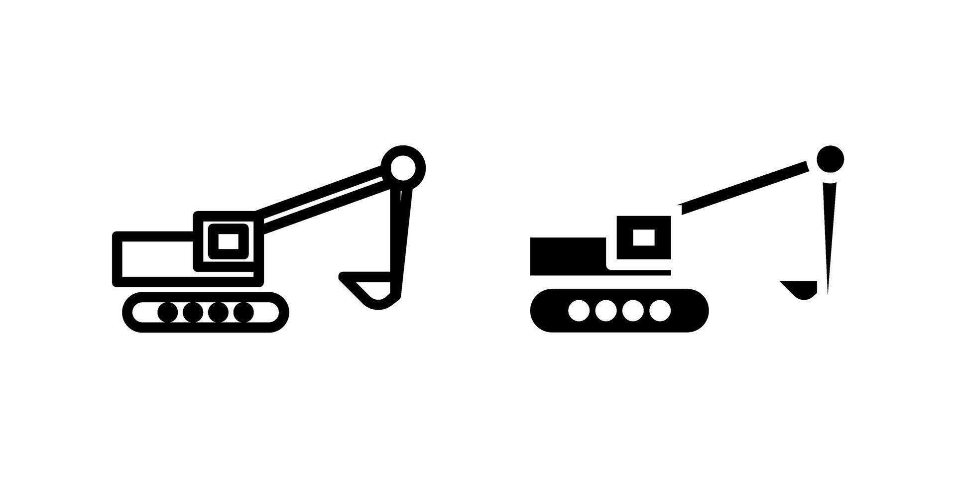 Powerful Excavator Icon Pack vector