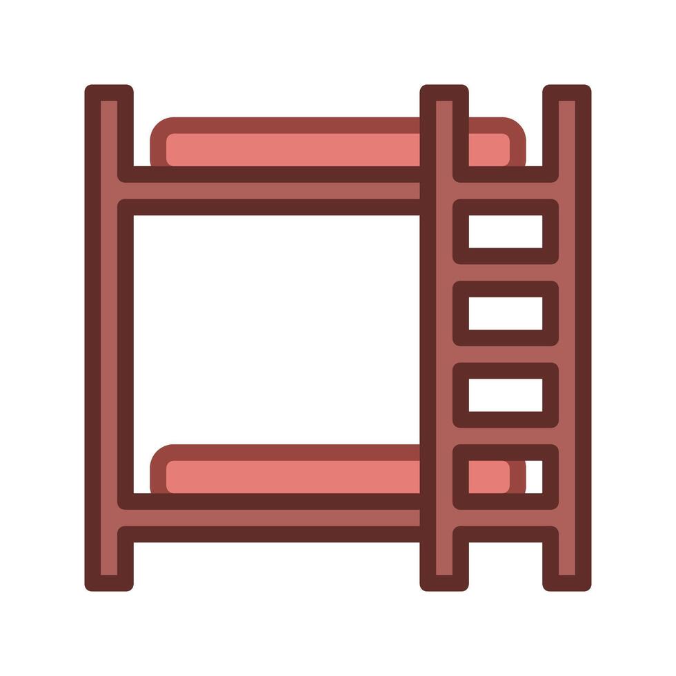 Outline filled bunk bed for kid rooms vector