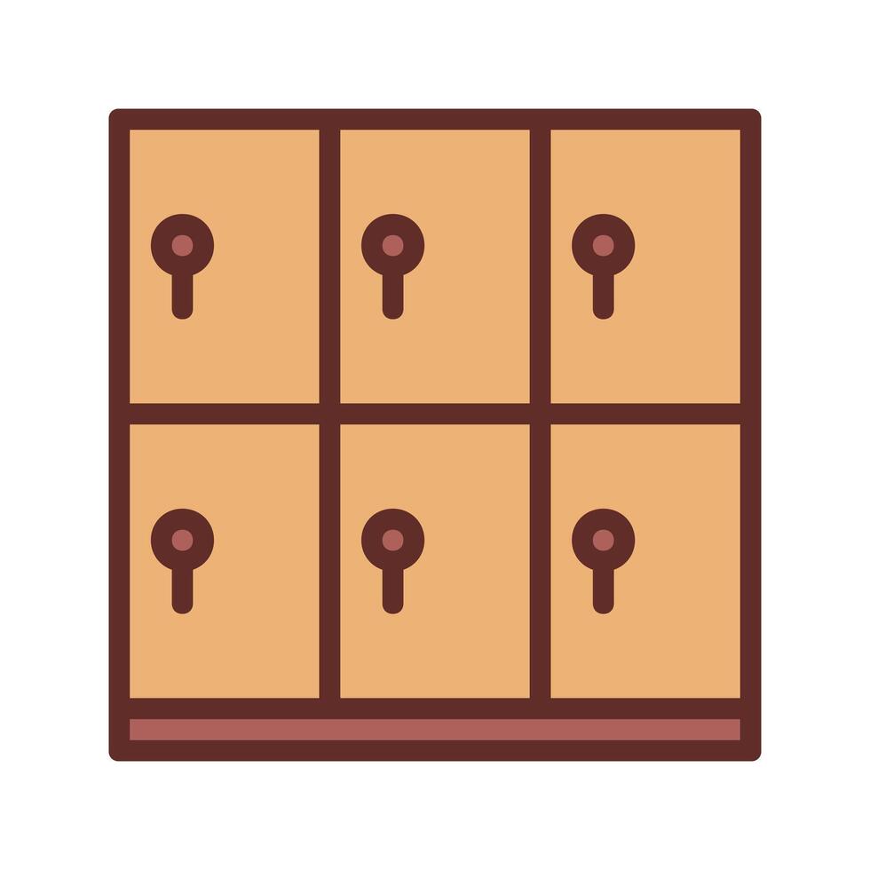 Outline filled locker for school storage vector