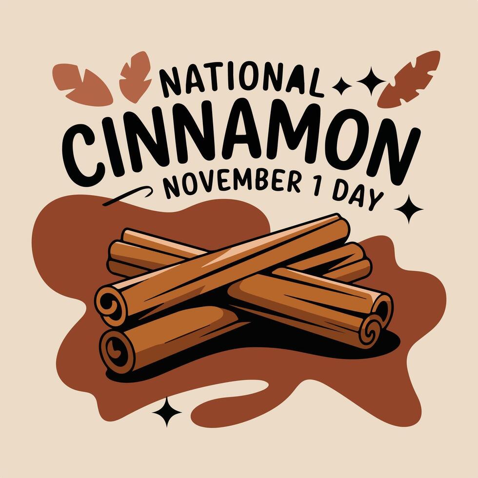 cinnamon sticks illustration for national cinnamon day vector