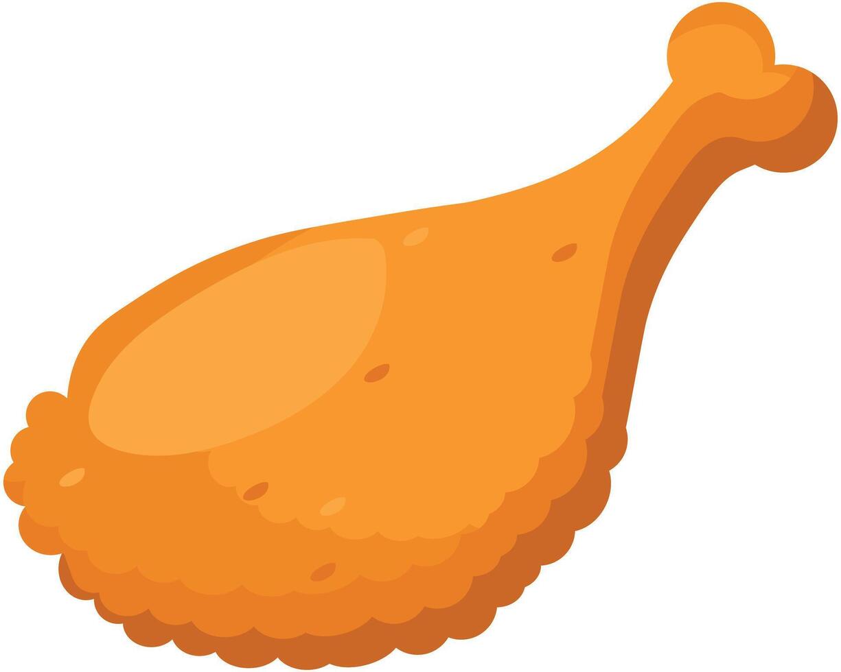 Delicious cartoon piece of fried chicken, fast food design element vector