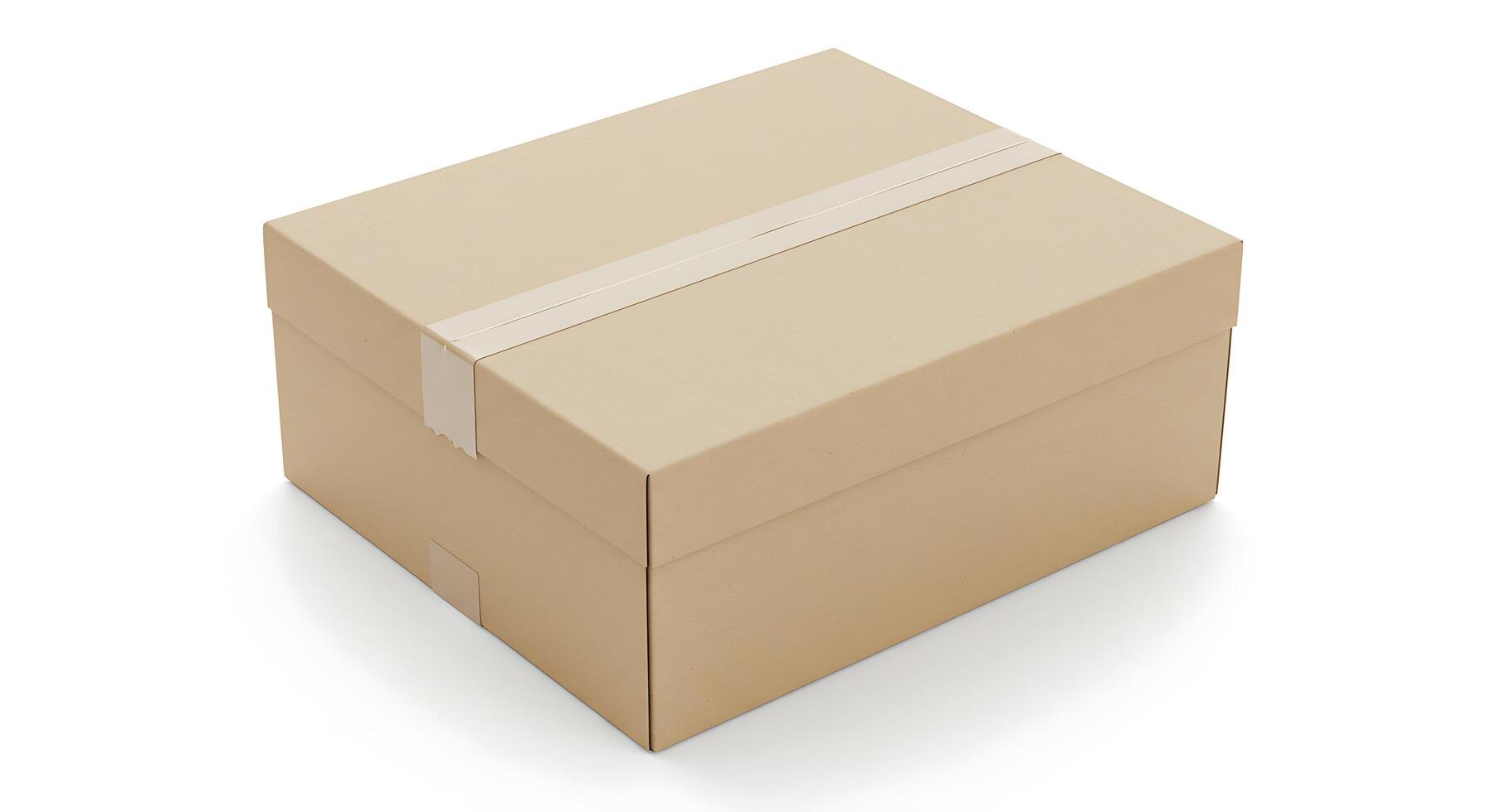 A cardboard box on a white background photo