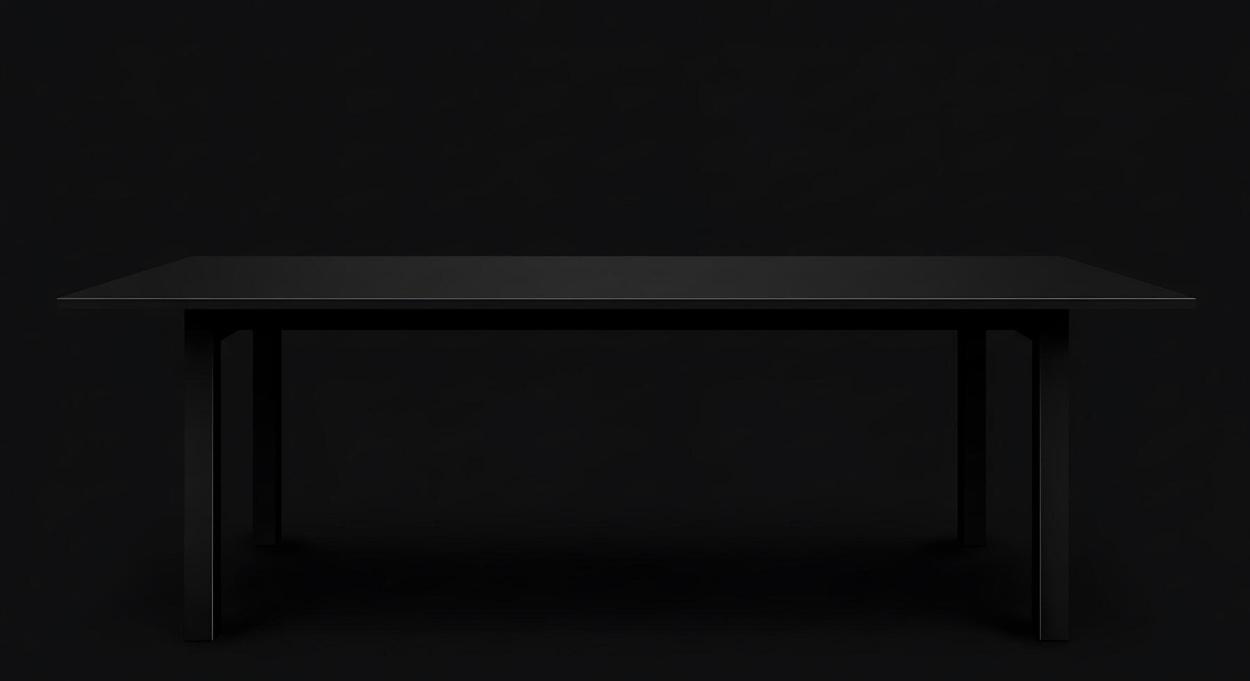 A black table with a black top and legs photo