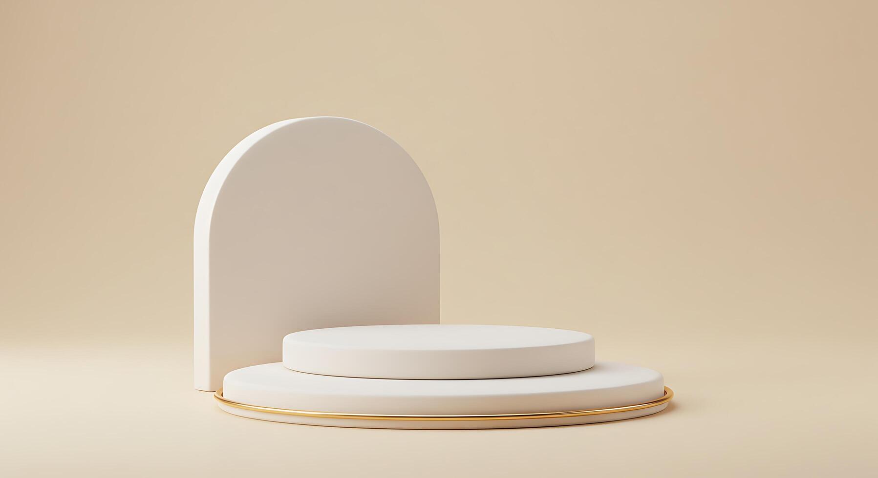 A white and gold stack of three plates photo