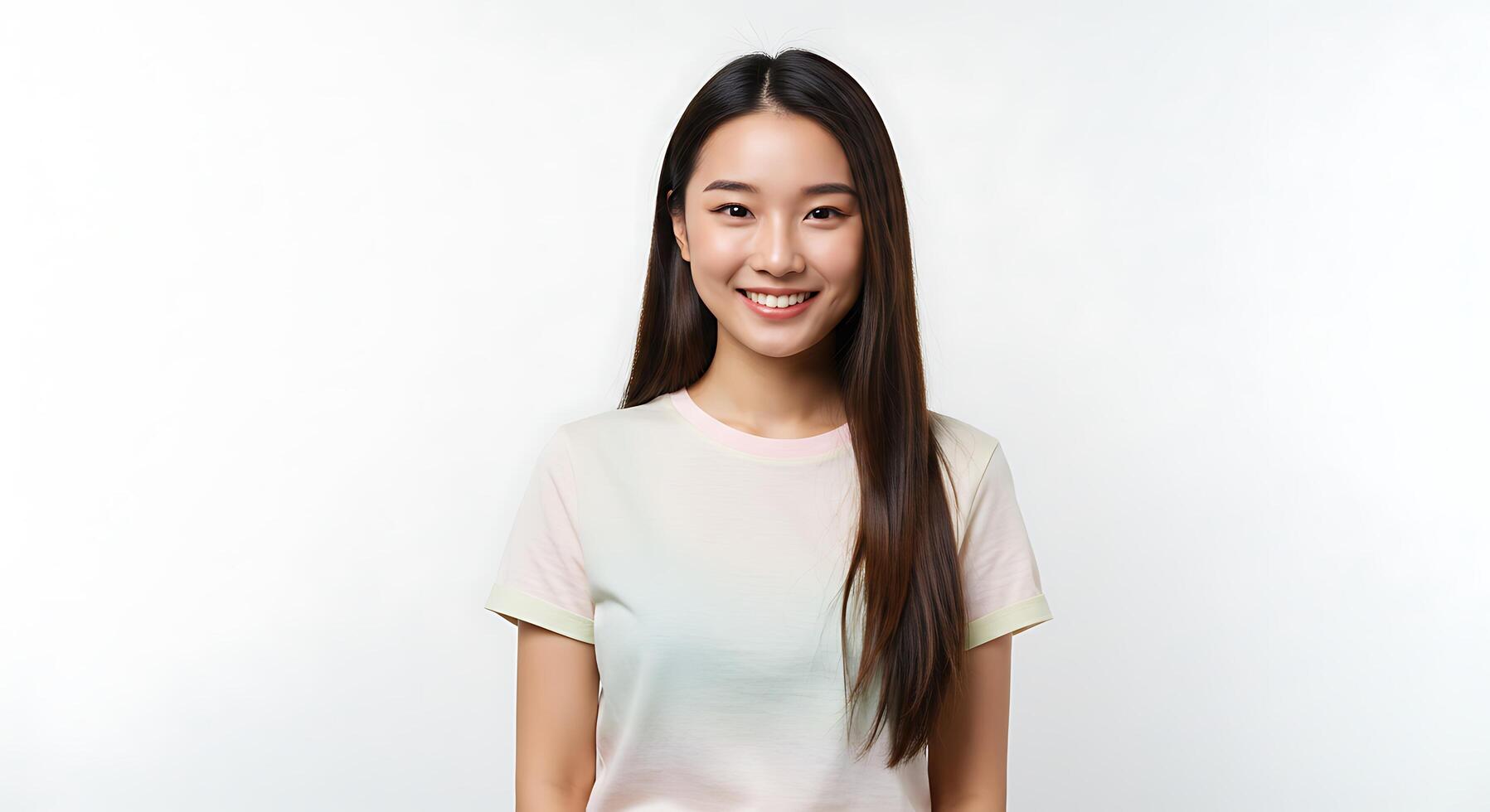 A young asian woman smiling and posing for the camera photo