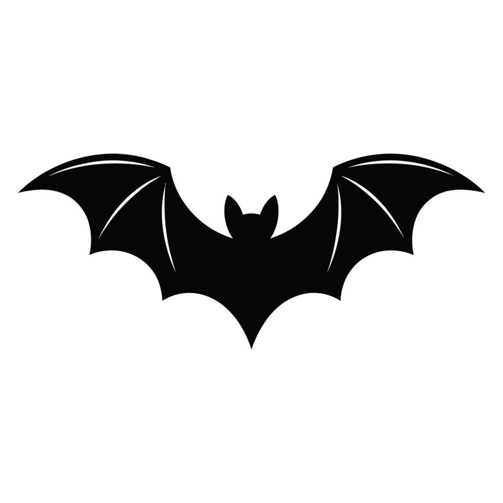 Simple silhouette of a bat with spread wings vector