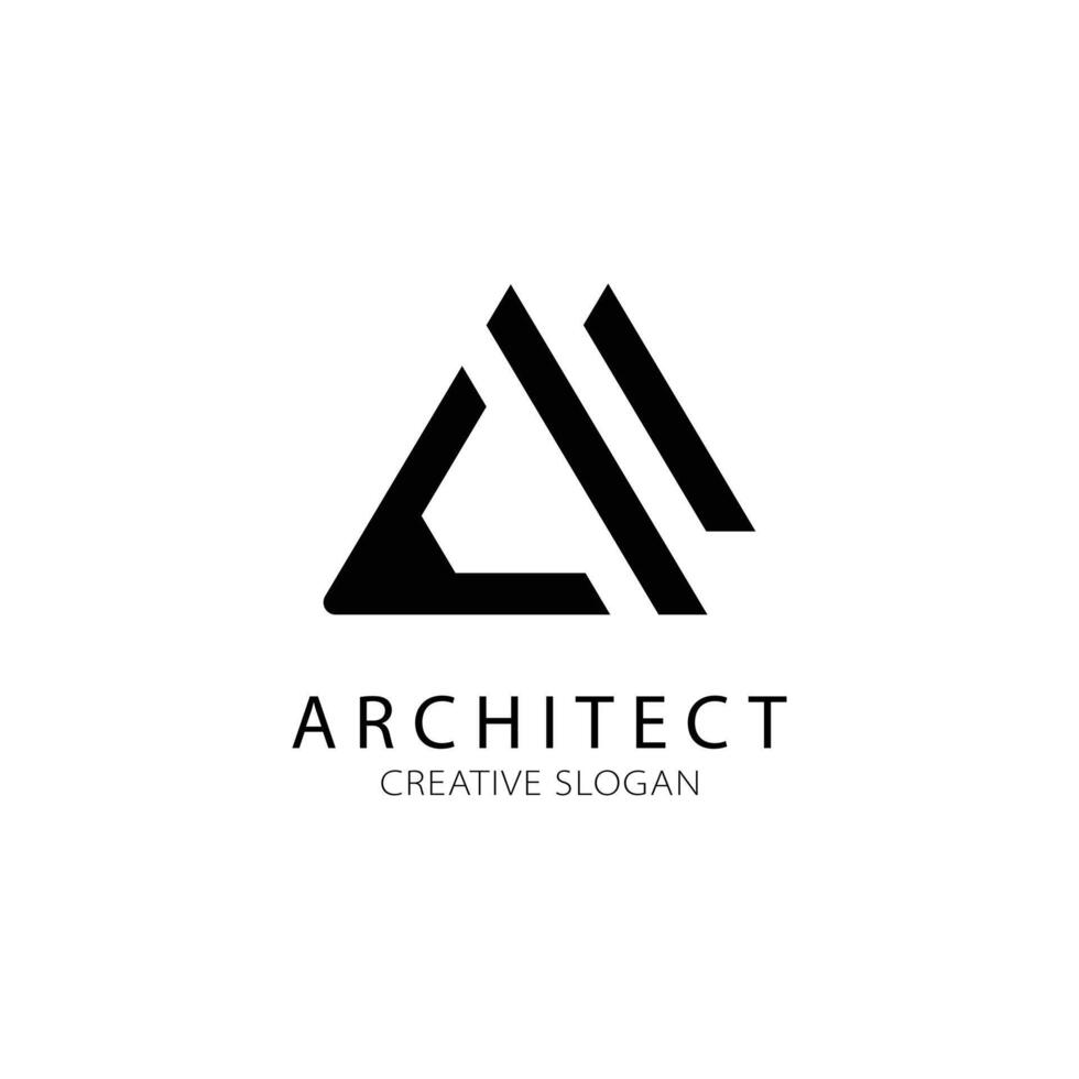 Minimalist pen architecture logo for architect and construction company. vector
