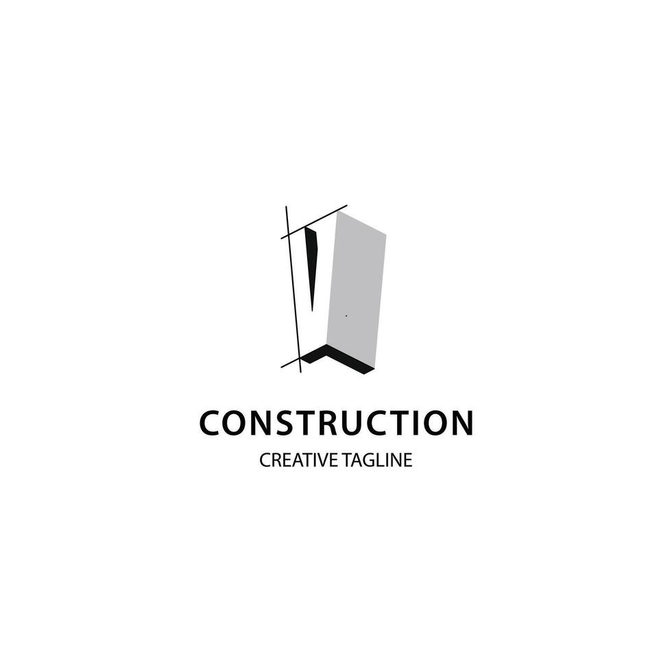 Letter V 3D logo for construction and architecture company. Property logo design template for your brand. vector
