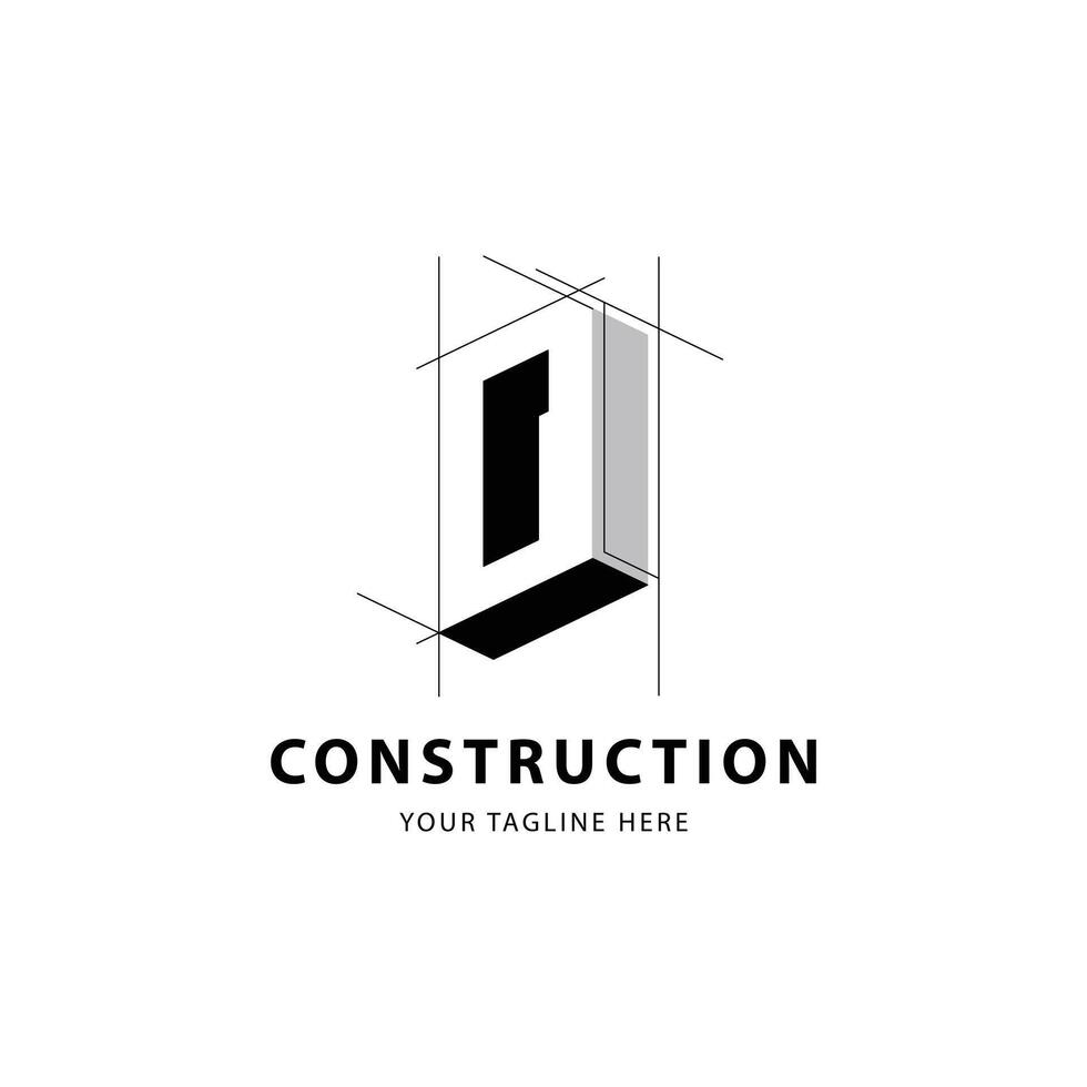 Letter D logo for construction and architecture. Property logo template illustration for your brand. vector