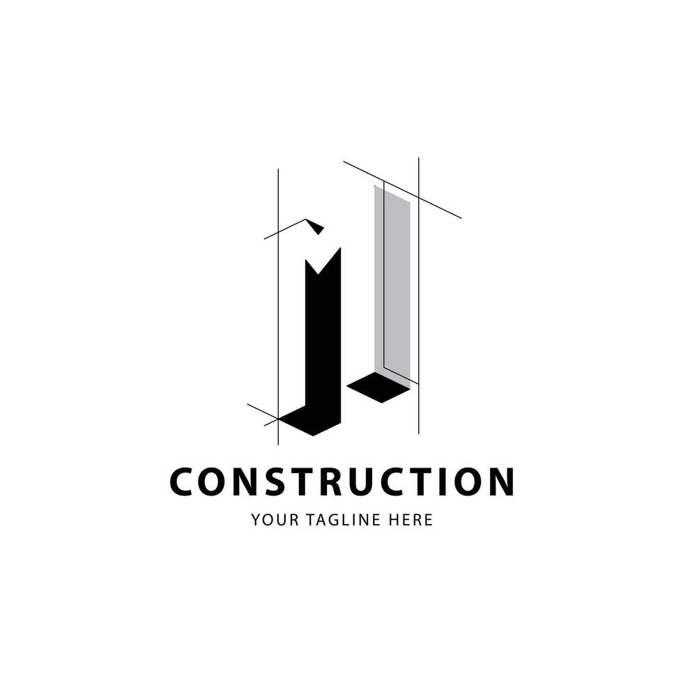 Letter M logo for construction and architecture. Property logo template illustration for your brand. vector