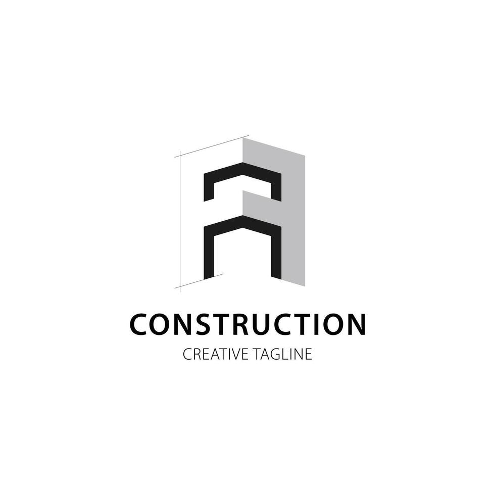 Letter A logo for construction and architecture company. logo template for your brand vector