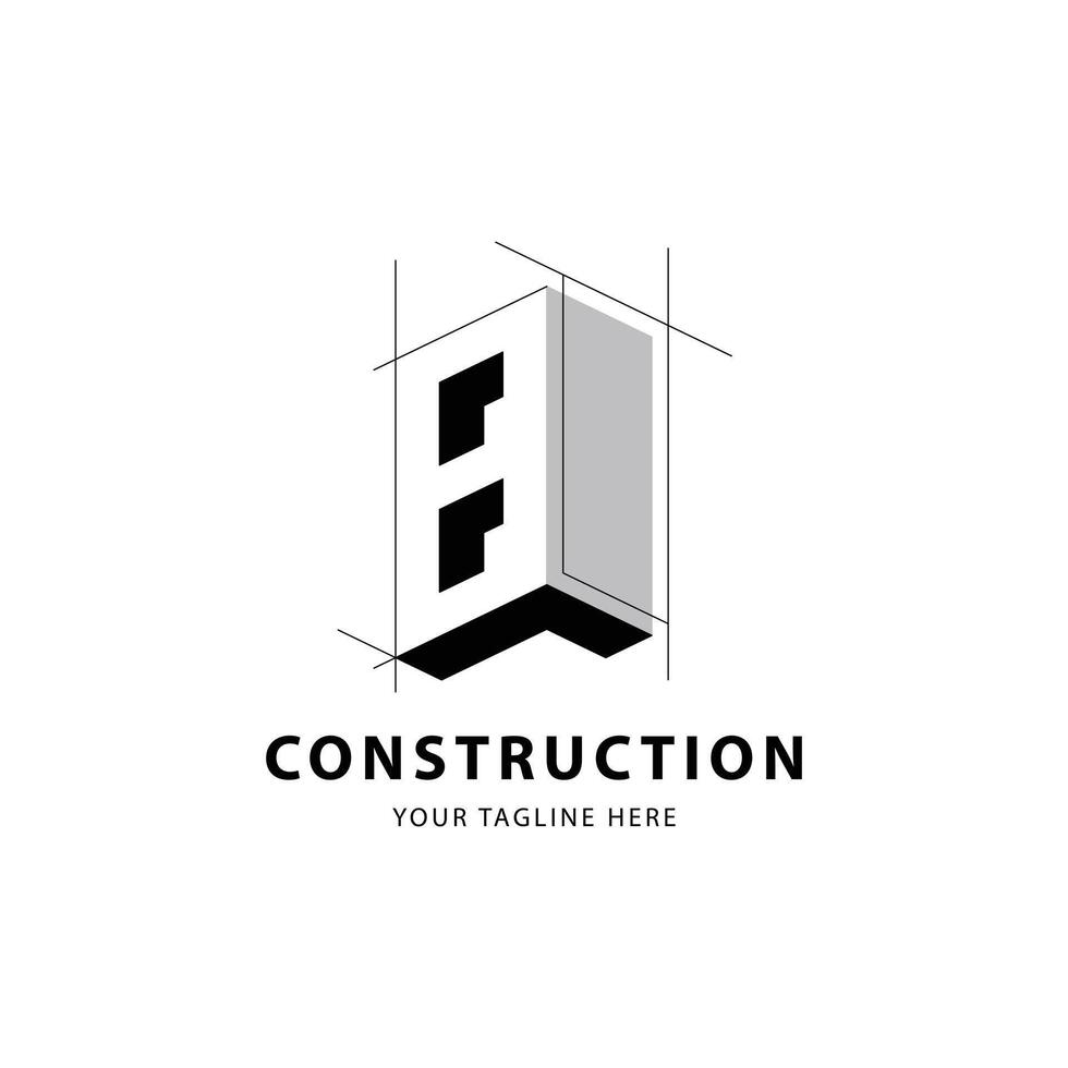 Letter B logo for construction and architecture. Property logo template for your brand. vector