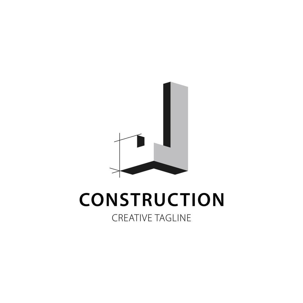 Letter J logo for construction and architecture company. logo template for your brand vector