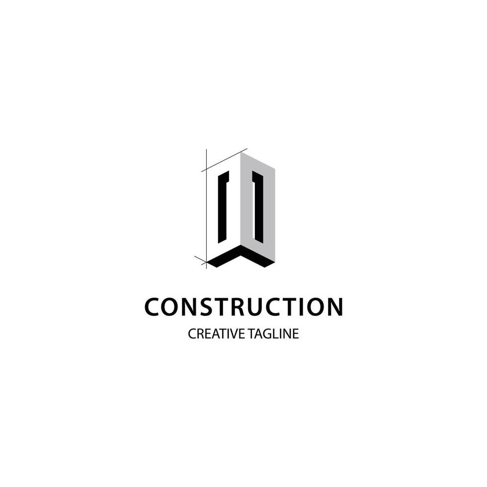 Letter O 3D logo for construction and architecture company. Property logo design template for your brand. vector
