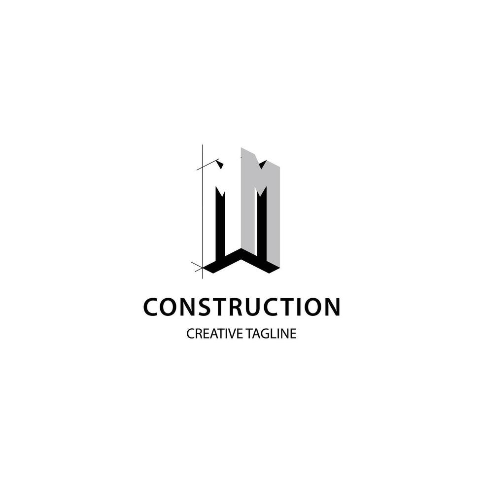 Letter N 3D logo for construction and architecture company. Property logo design template for your brand. vector