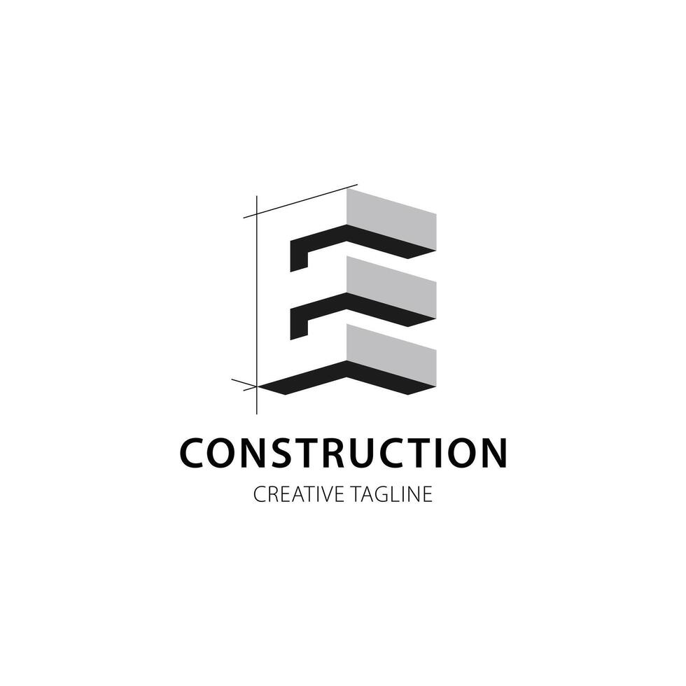Letter E logo for construction and architecture company. logo template for your brand vector