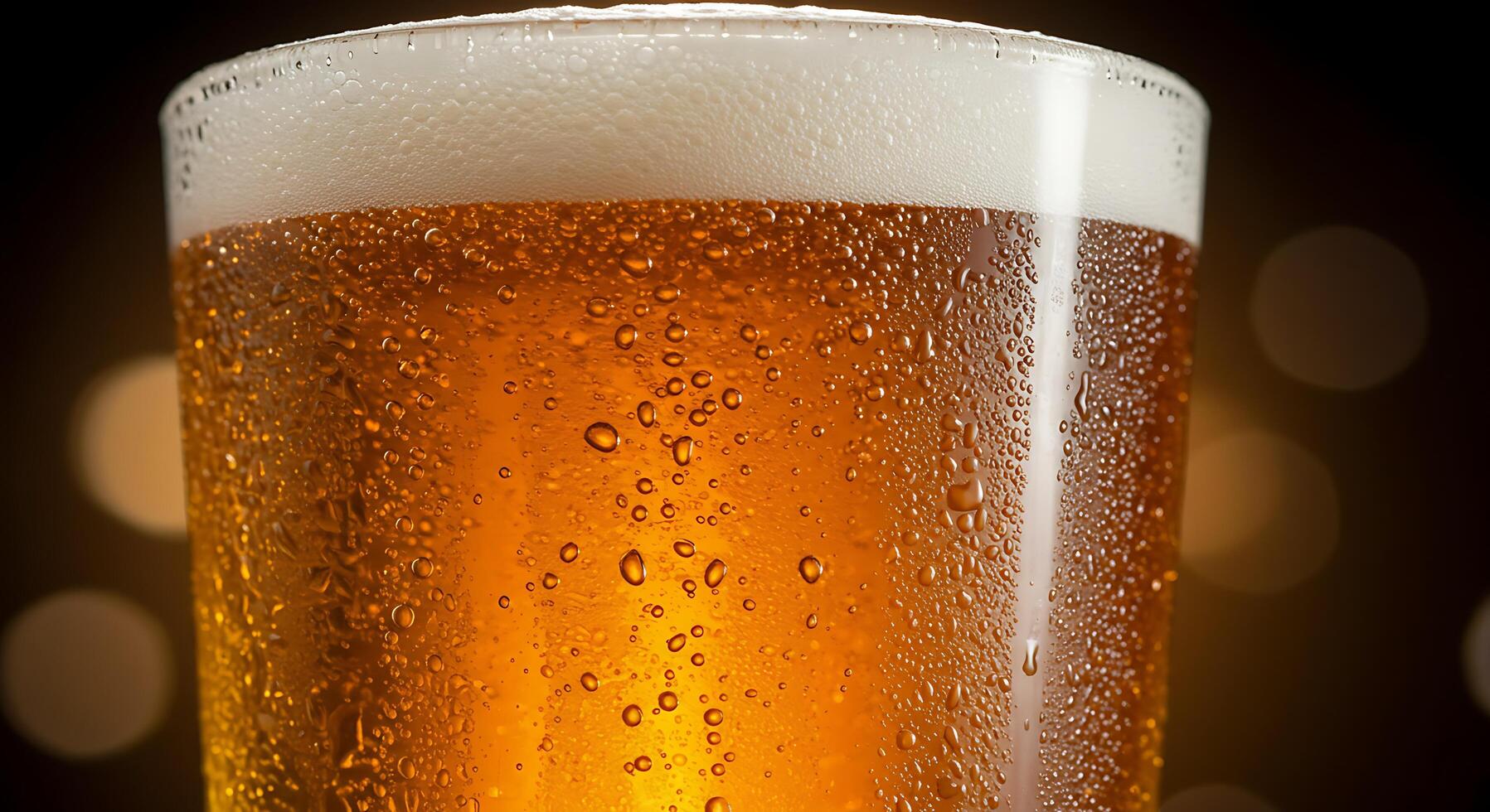 A glass of beer is shown on a black background photo
