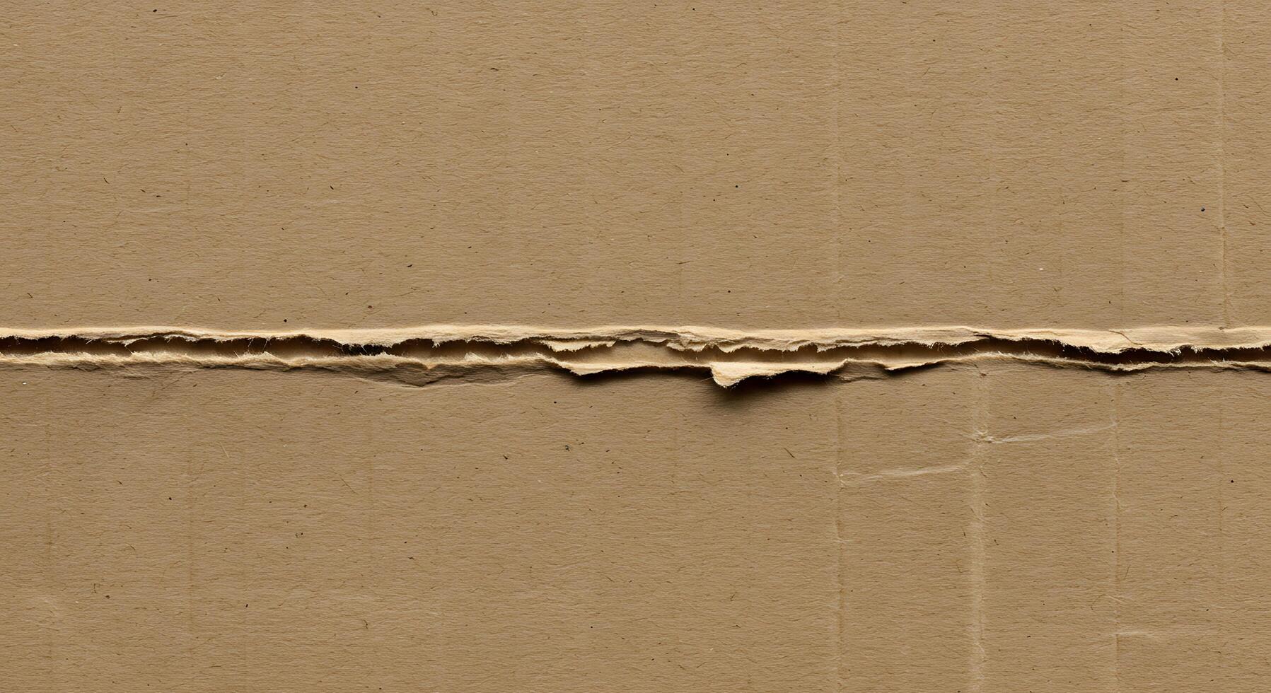 A piece of cardboard with a crack in it photo