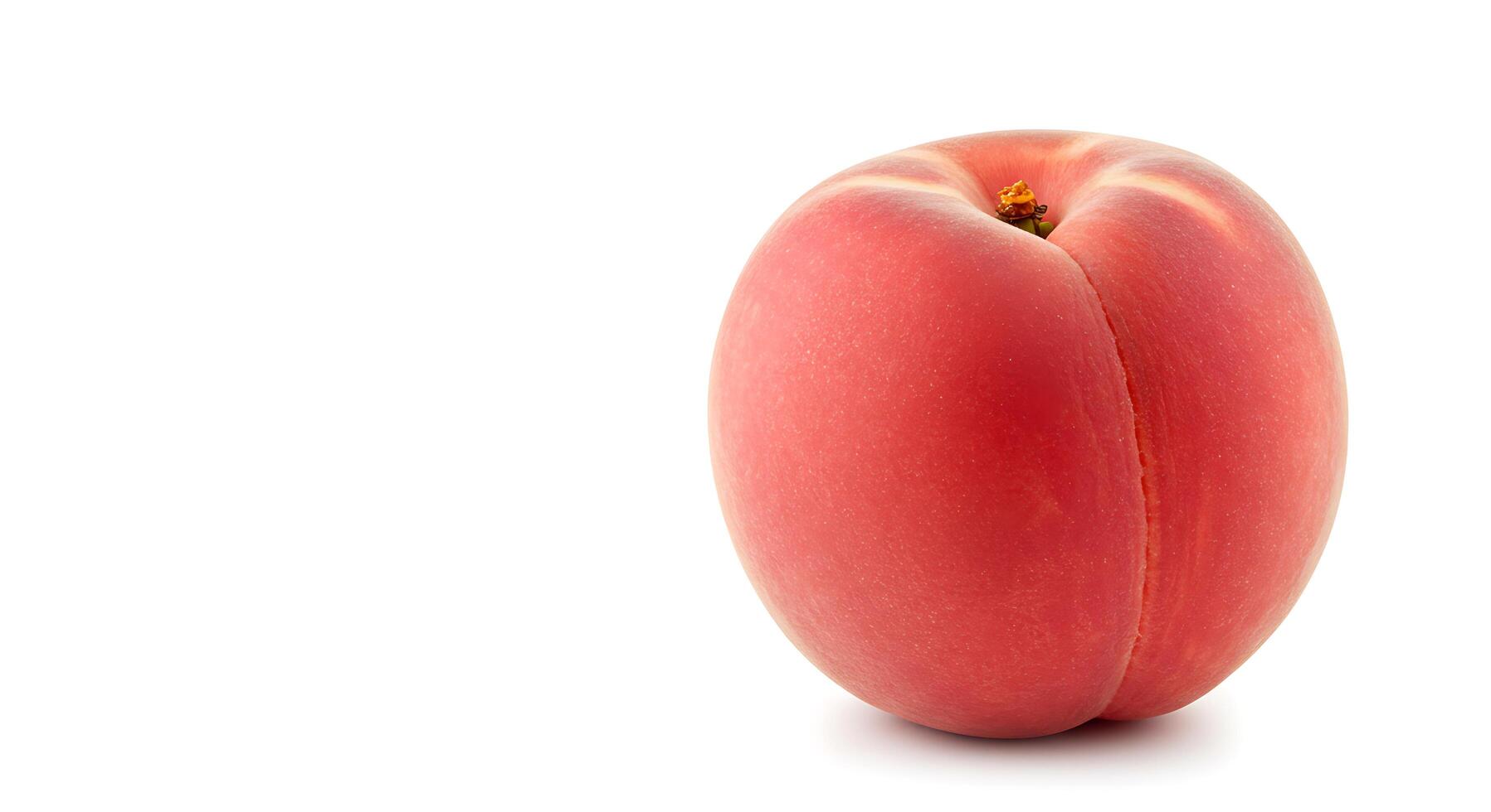 A peach on a white background photo