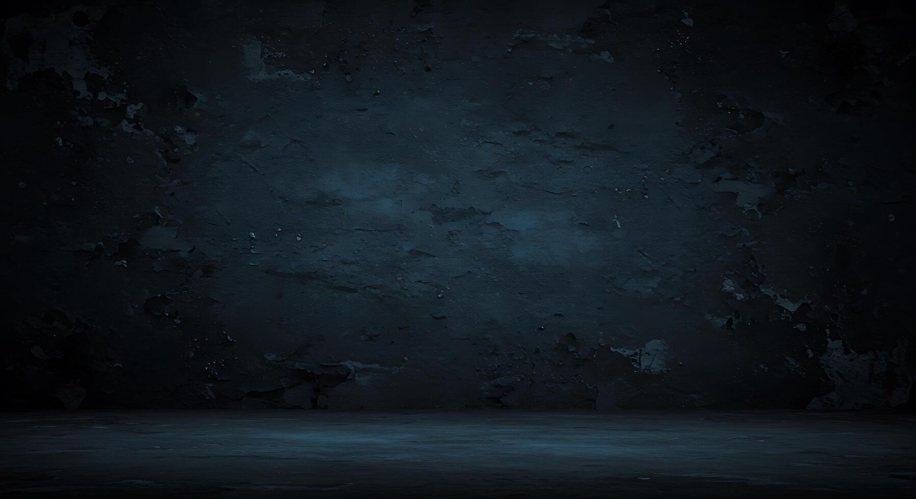 Dark grunge background with concrete wall and dark floor photo