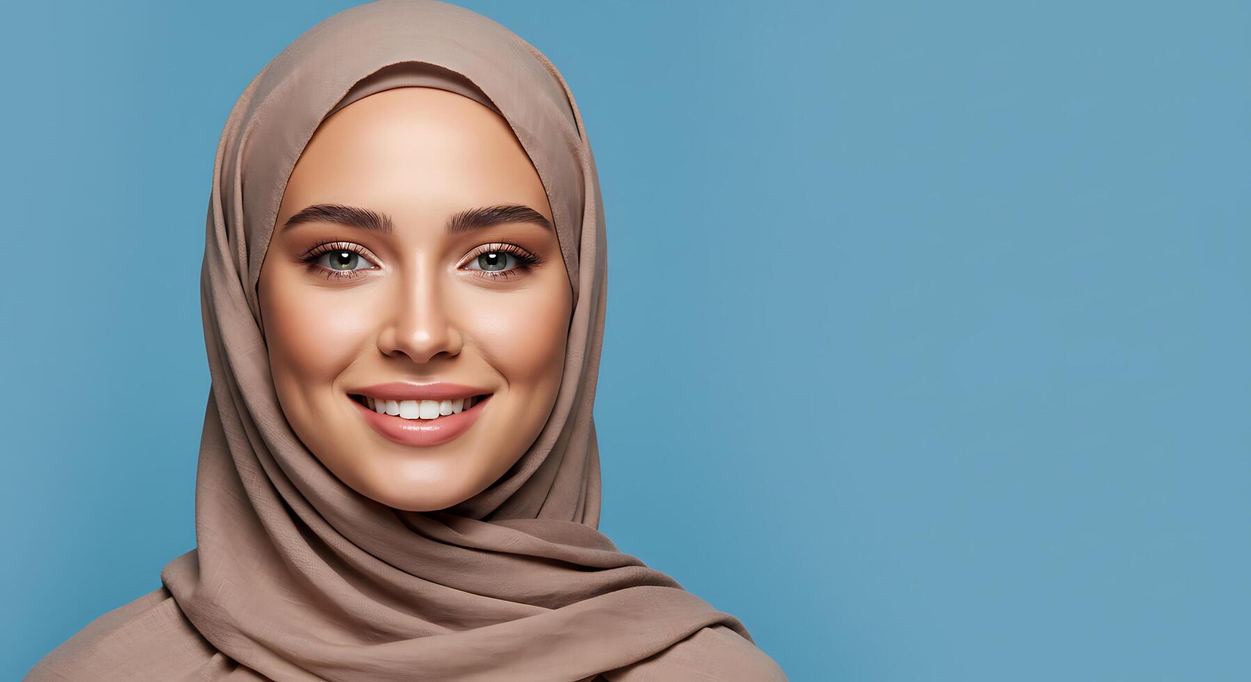 A woman wearing a hijab smiling photo
