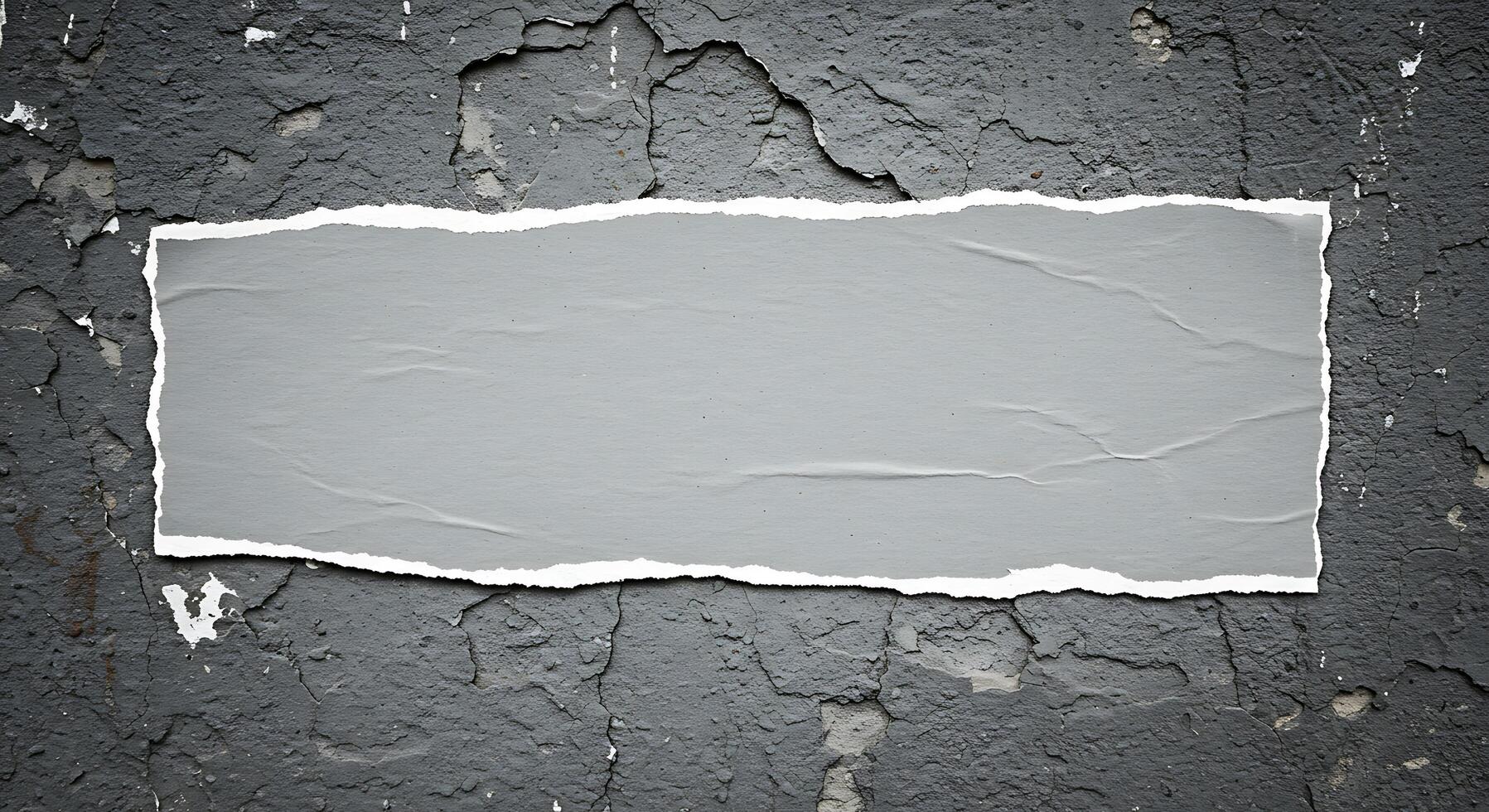 A piece of paper on a wall with a crack photo