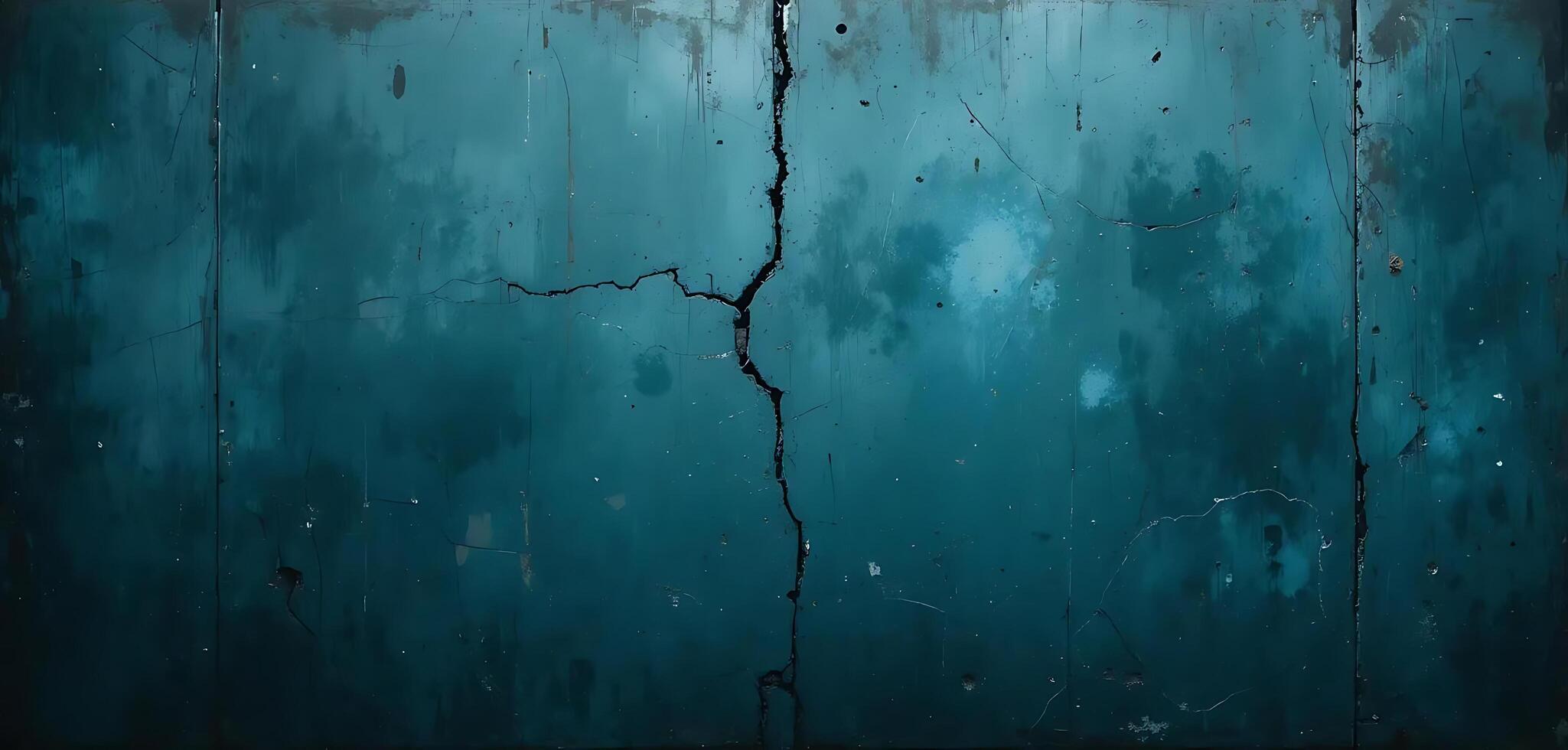 Weathered Teal and Blue Concrete Wall with Distressed Texture and Grunge Surface Detail ST photo