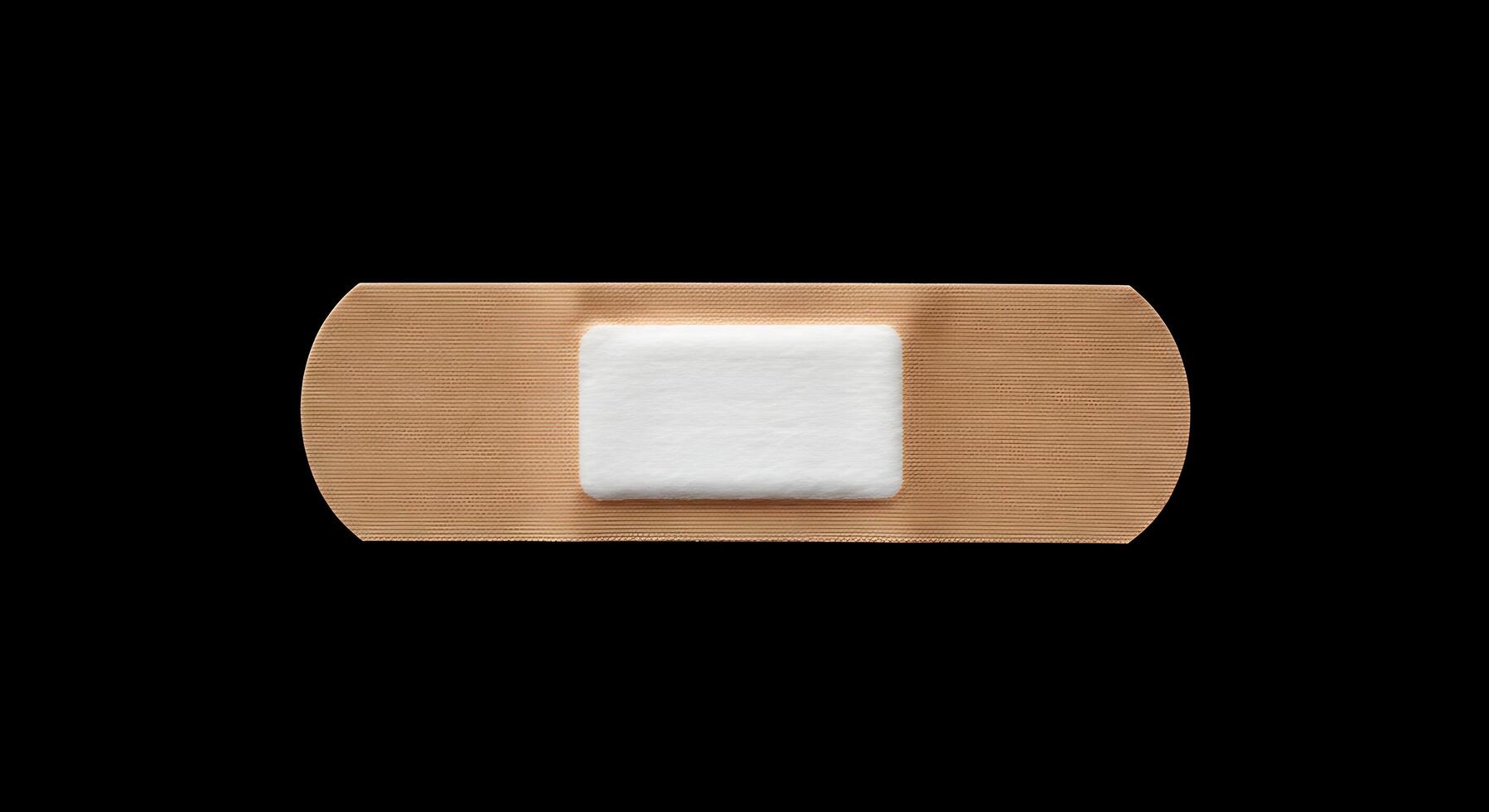 A bandage with a square piece of cotton on it photo