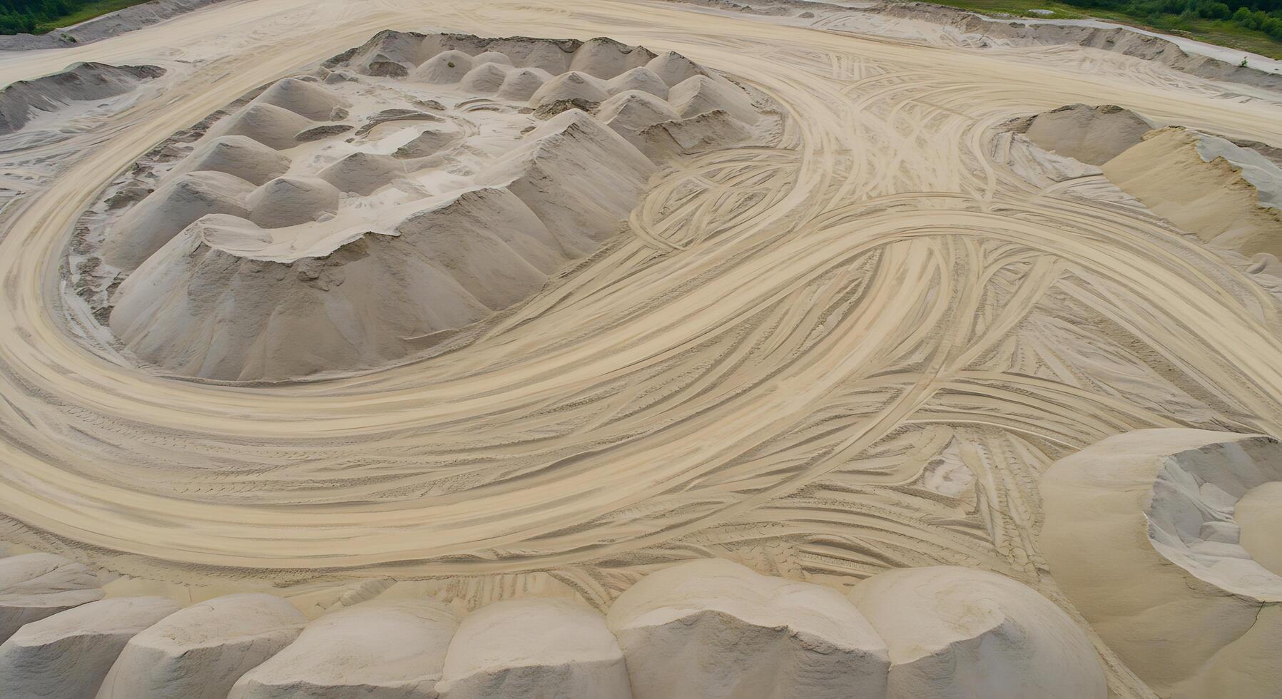 A sand pit with a large amount of sand photo