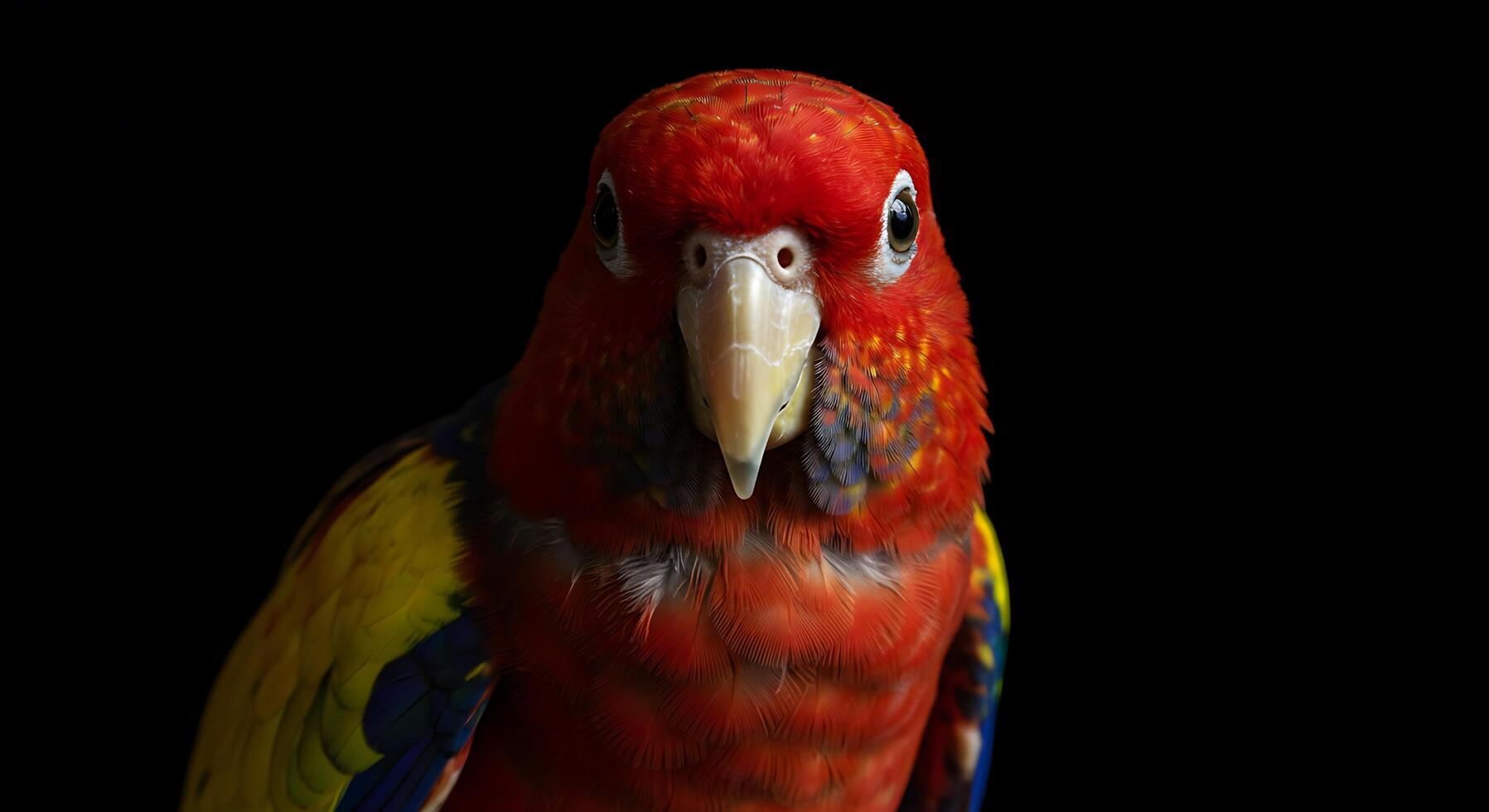 A colorful parrot with a black background photo