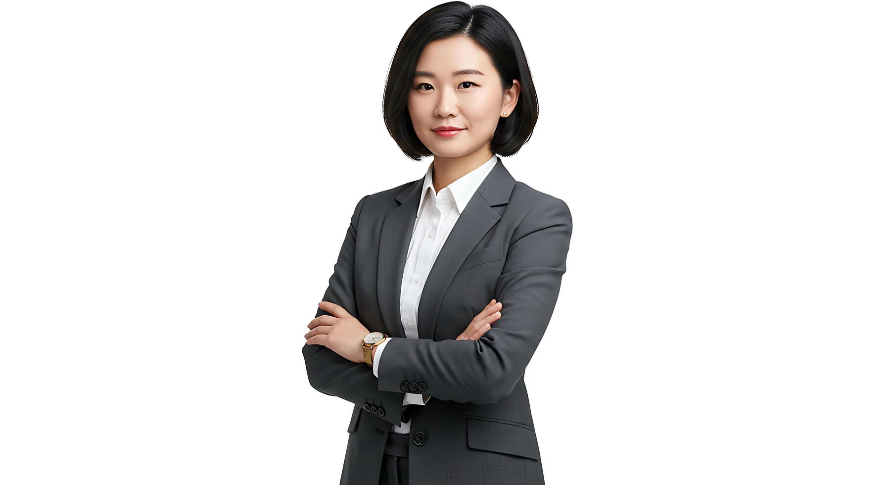 A business woman in a suit and tie photo