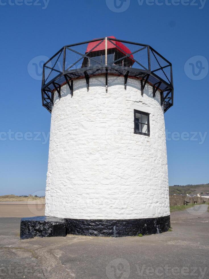 The lighthouse at Burry Port, Carmarthenshire, Wales photo