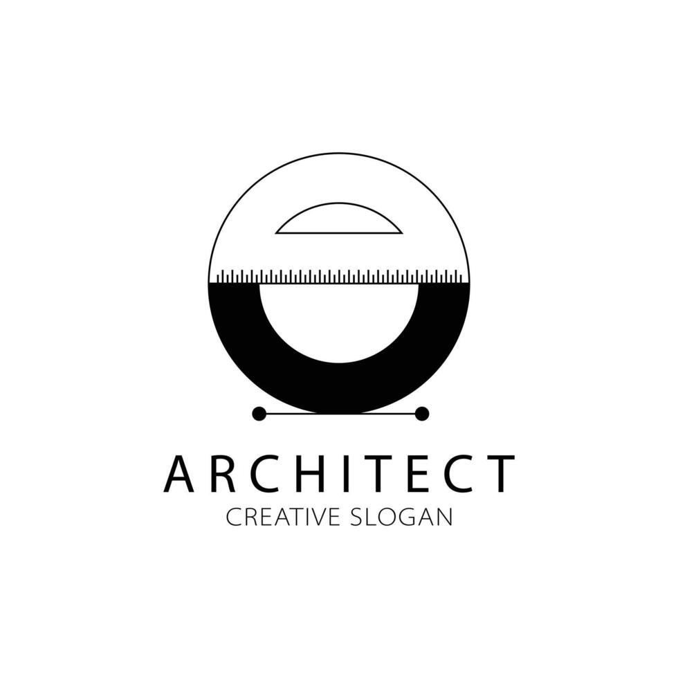 Letter O architecture logo for architect and construction company. vector