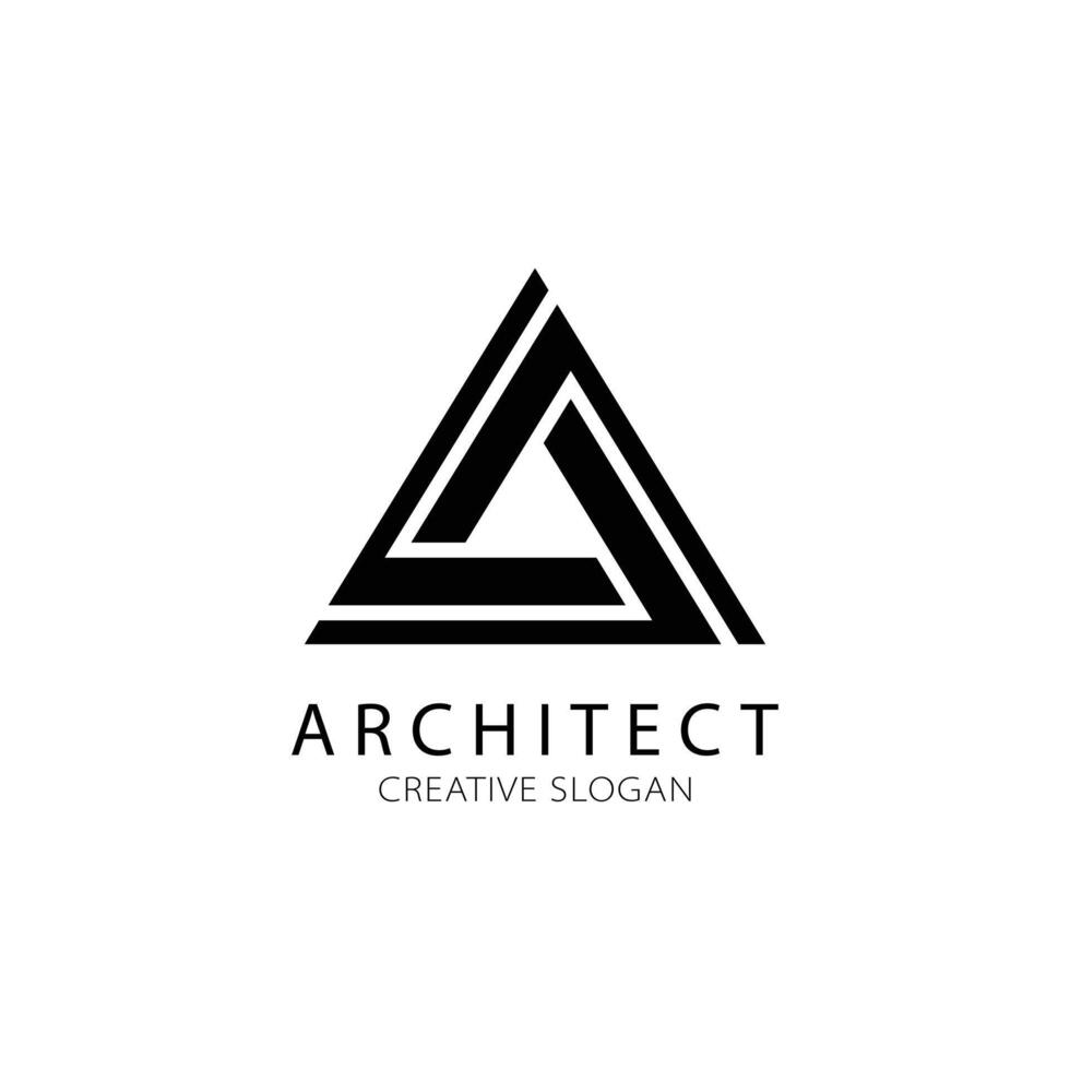 Abstract triangle architecture logo for architect and construction company. vector