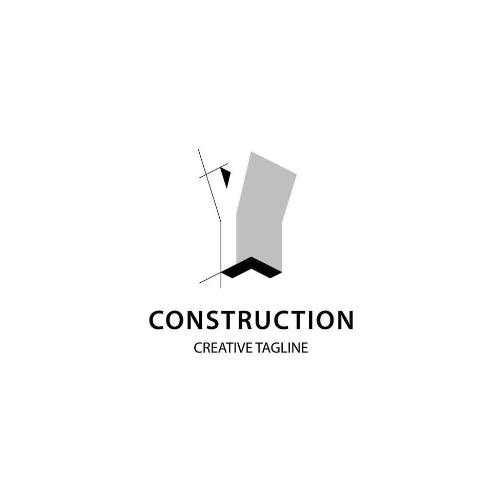 Letter Y 3D logo for construction and architecture company. Property logo design template for your brand. vector