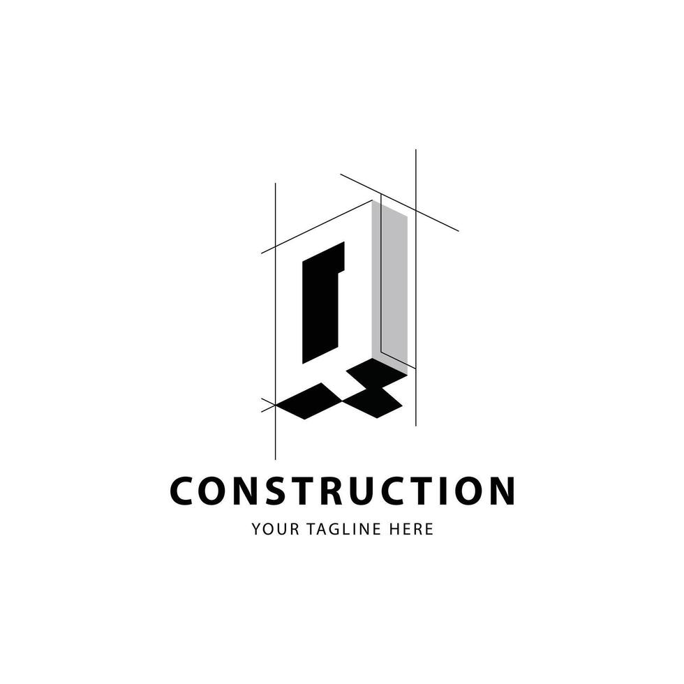 Letter Q logo for construction and architecture. Property logo template illustration for your brand. vector