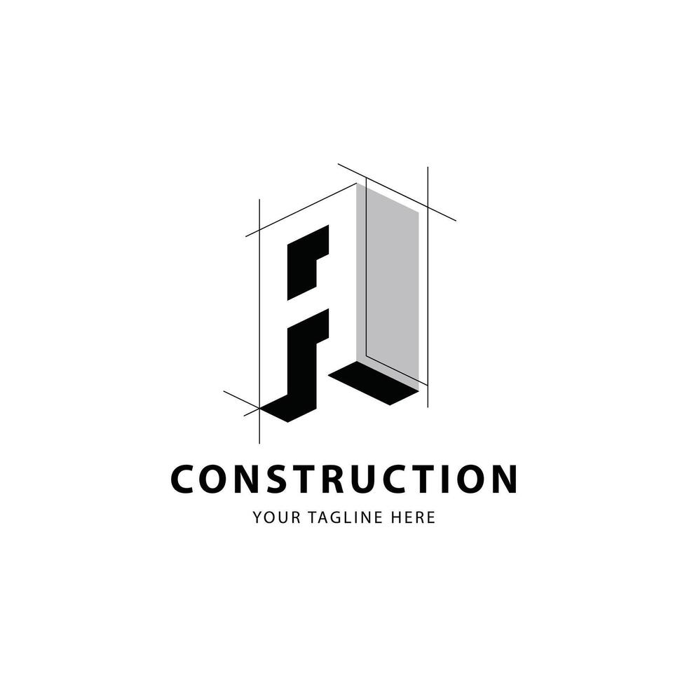 Letter A logo for construction and architecture. Property logo template for your brand. vector
