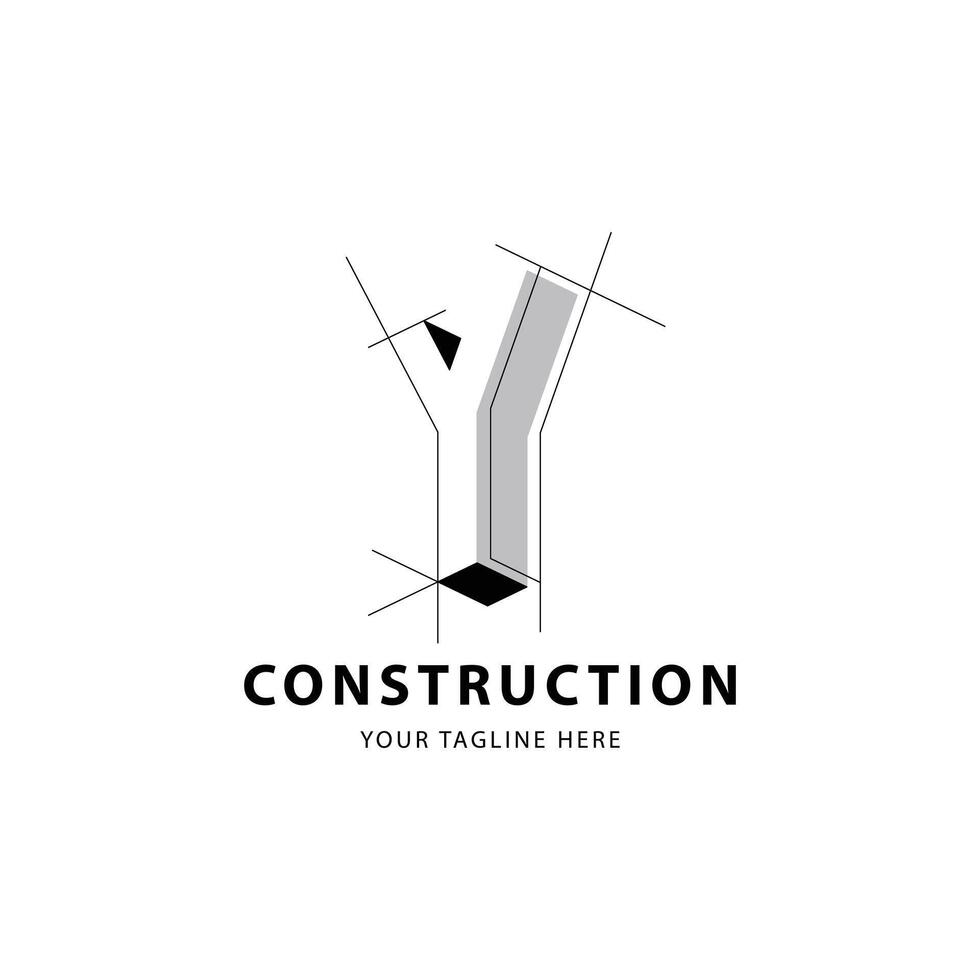 Letter Y logo for construction and architecture. Property logo template illustration for your brand. vector
