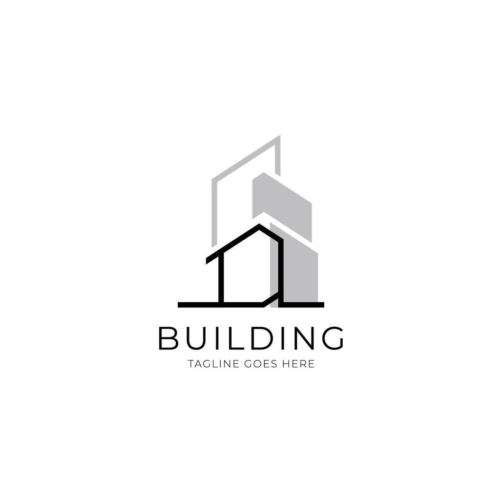 Letter D building logo for architecture, construction, real estate and property company vector