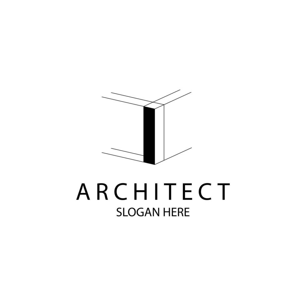 Letter I 3D logo template for your architecture and construction brand vector