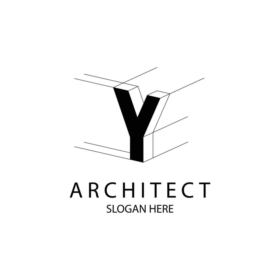 Letter Y 3D logo template for your architecture and construction brand vector