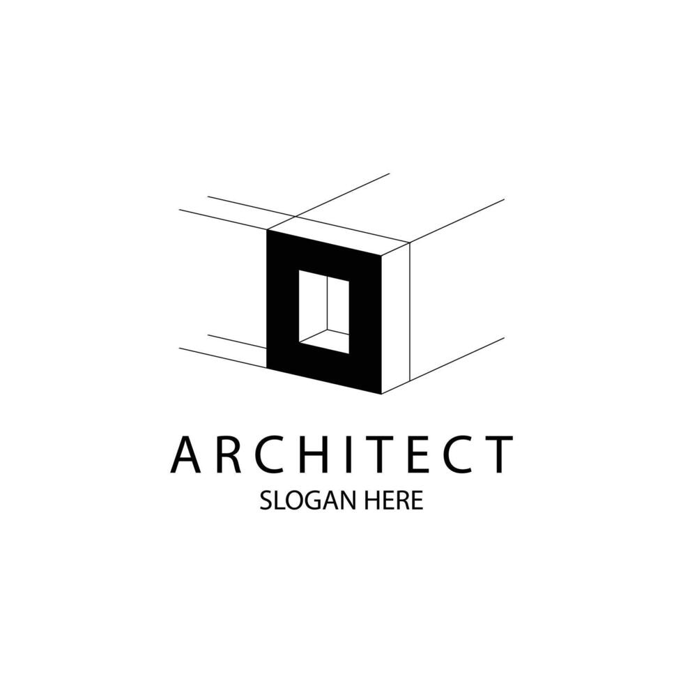 Letter O 3D logo template for your architecture and construction brand vector