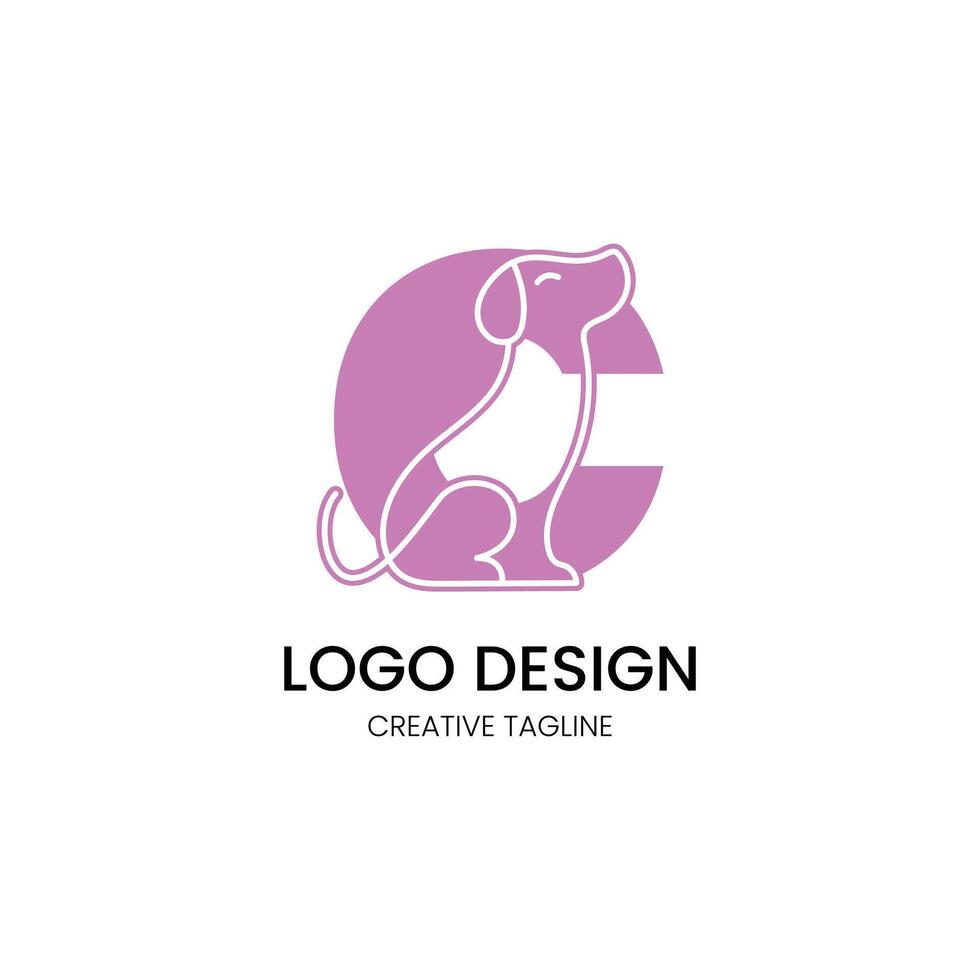 Letter C with dog for your brand vector