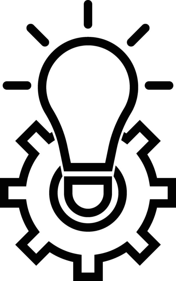 Cogwheel and Light Bulb Icon Symbol vector