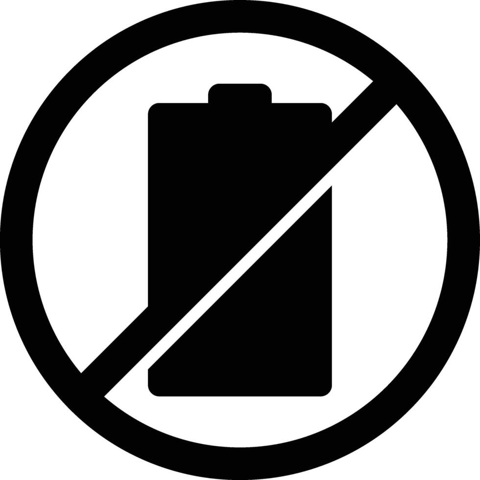 No Battery Charging Icon Symbol vector