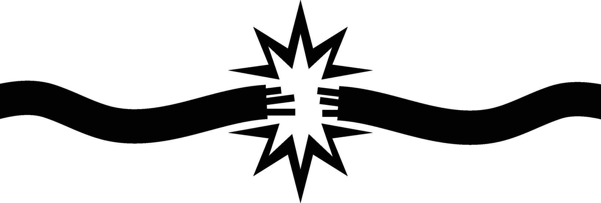 Electric Wire Short Circuit Icon vector